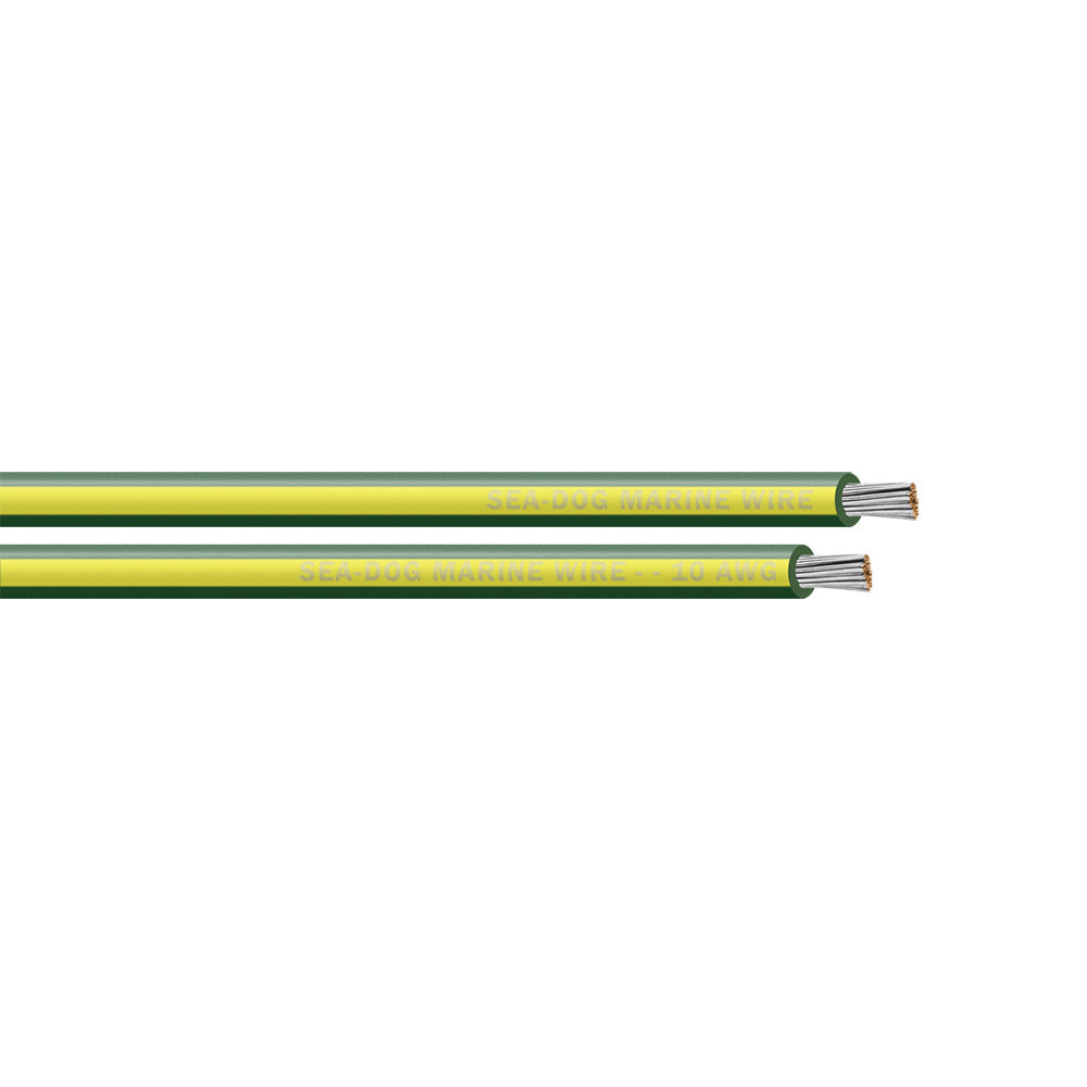 Sea-Dog 10 AWG Green/Yellow Stripe Primary Wire - 250' - Deckhand Marine Supply