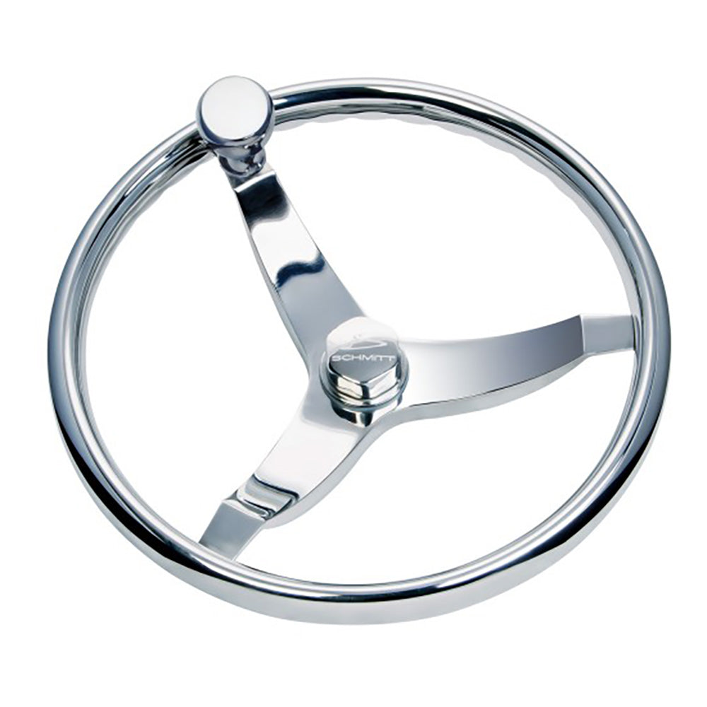 Schmitt Marine Vision Elite Stainless Steel 15.5" Steering Wheel - Deckhand Marine Supply
