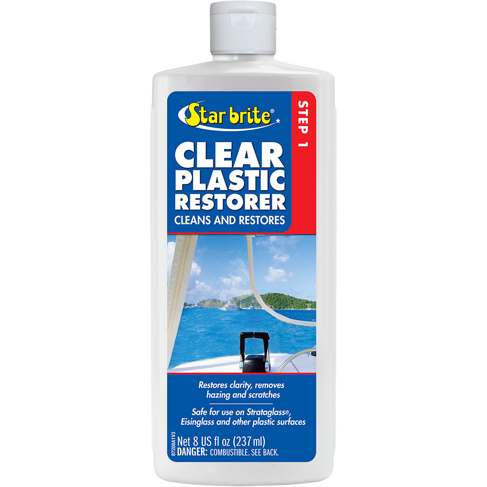 Star brite Clear Plastic Restorer - Step 1 - 8 oz - Deckhand Marine Supply