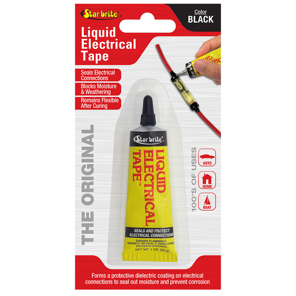Star brite Liquid Electrical Tape - Black - 1 oz - Deckhand Marine Supply
