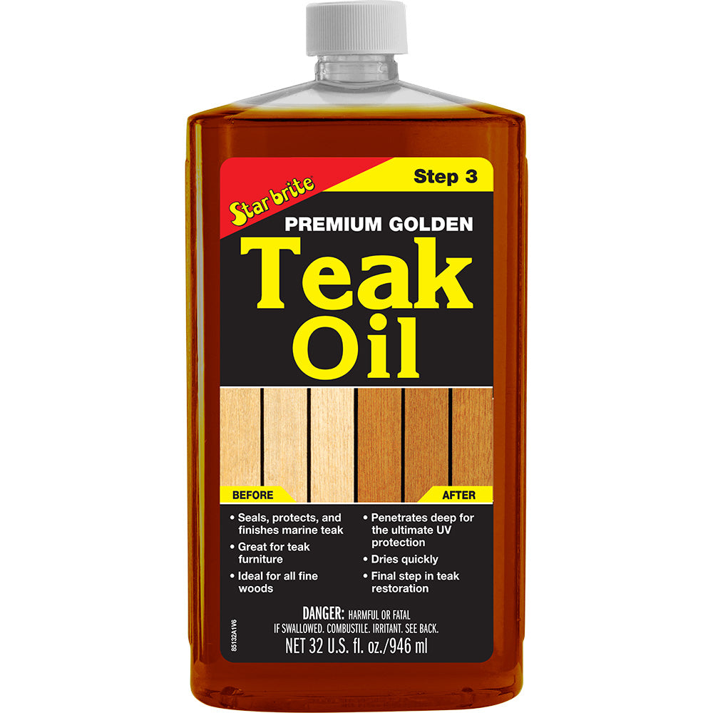 Star brite Premium Golden Teak Oil - 32 oz - Deckhand Marine Supply