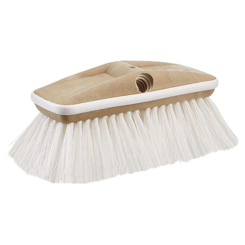 Star brite Deluxe White Stiff Heavy Duty 8" Brush Head w/Bumper - Dual Connection - Deckhand Marine Supply