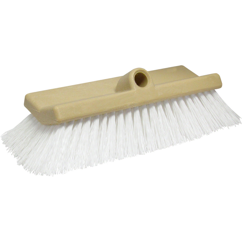 Star brite 10" Bi-Level Boat Cleaning Brush - Stiff Bristle White Scrubber - Deckhand Marine Supply