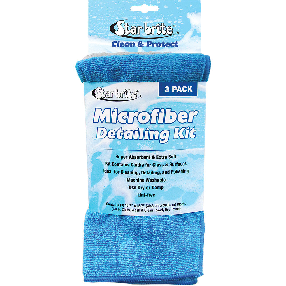 Star brite Microfiber Detailing Kit - Ultimate Cleaning Solution *3-Pack - Deckhand Marine Supply