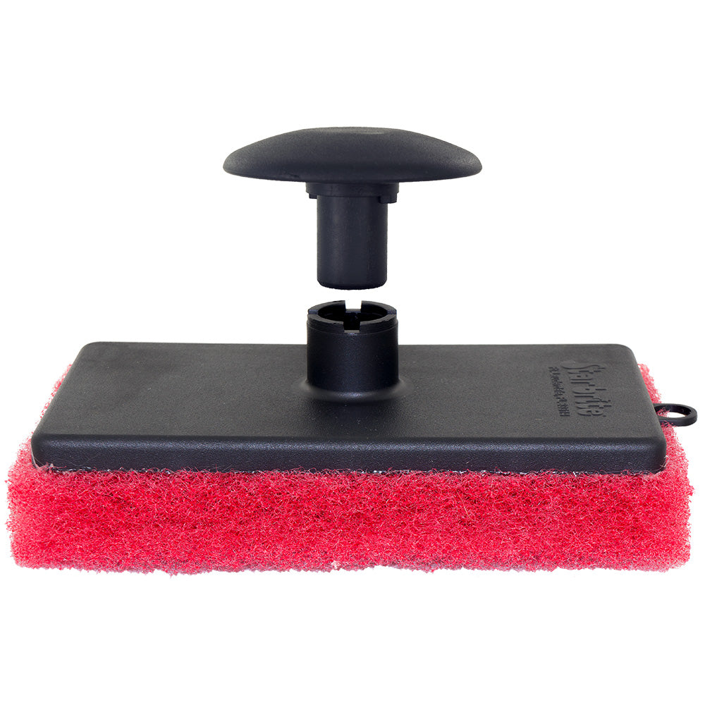 Star brite All-Purpose Medium (Red) Scrubber Pad - Ergonomic Handle - Deckhand Marine Supply