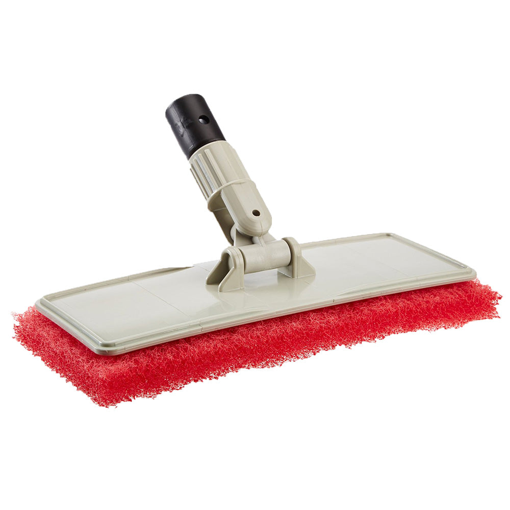 Star brite Large Scrub Pad w/Flexible Head Scrubber - Medium Texture - Red - Deckhand Marine Supply