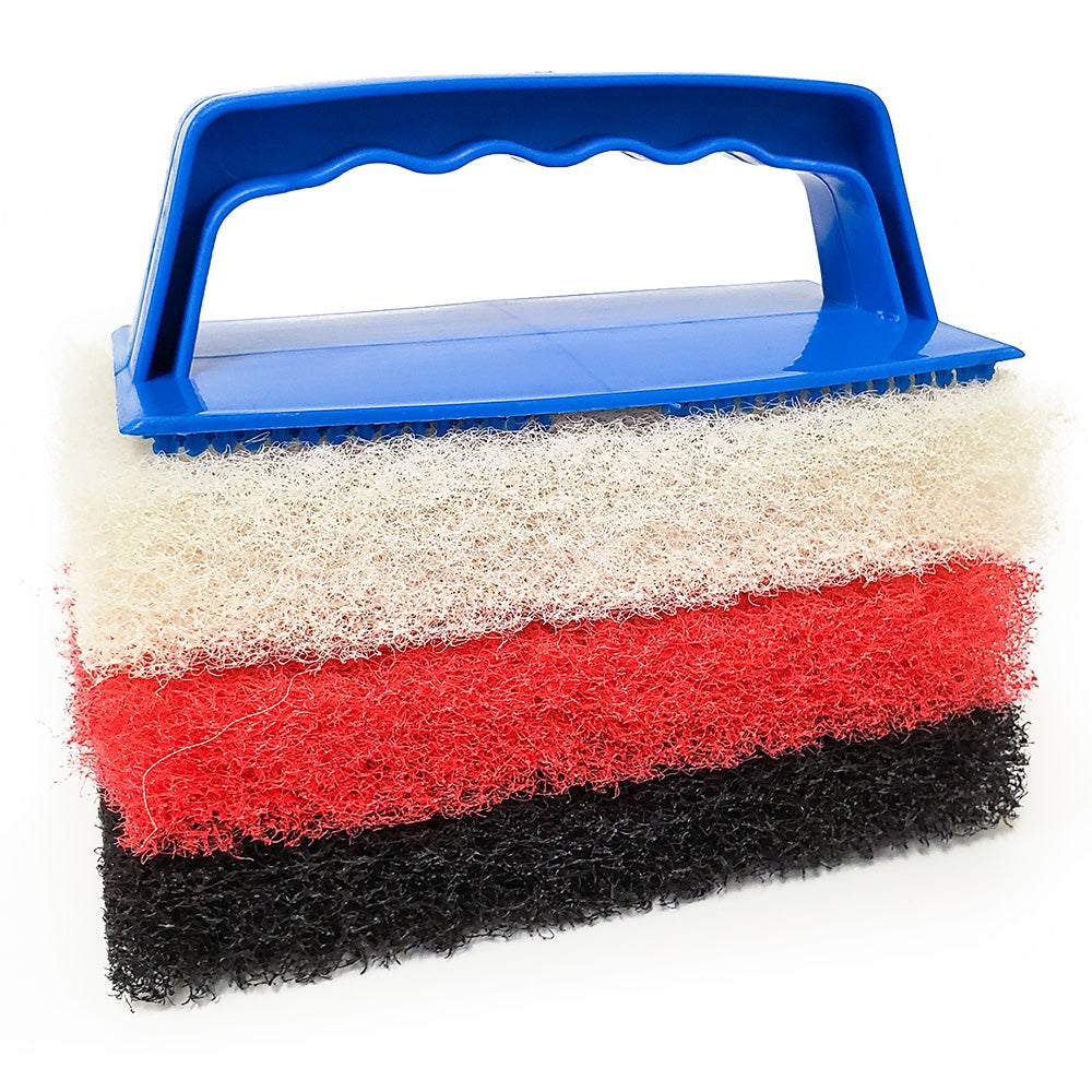 Star brite Large Multi-Texture Scrub Pad Kit w/Interchangeable Handle - Deckhand Marine Supply