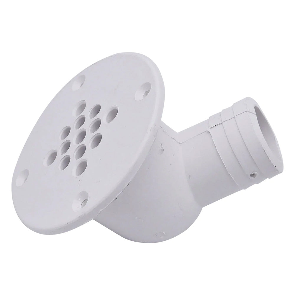T-M Marine 90-Degree Cockpit Scupper Drain - White - Deckhand Marine Supply