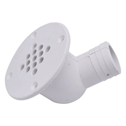 T-M Marine 90-Degree Cockpit Scupper Drain - White - Deckhand Marine Supply