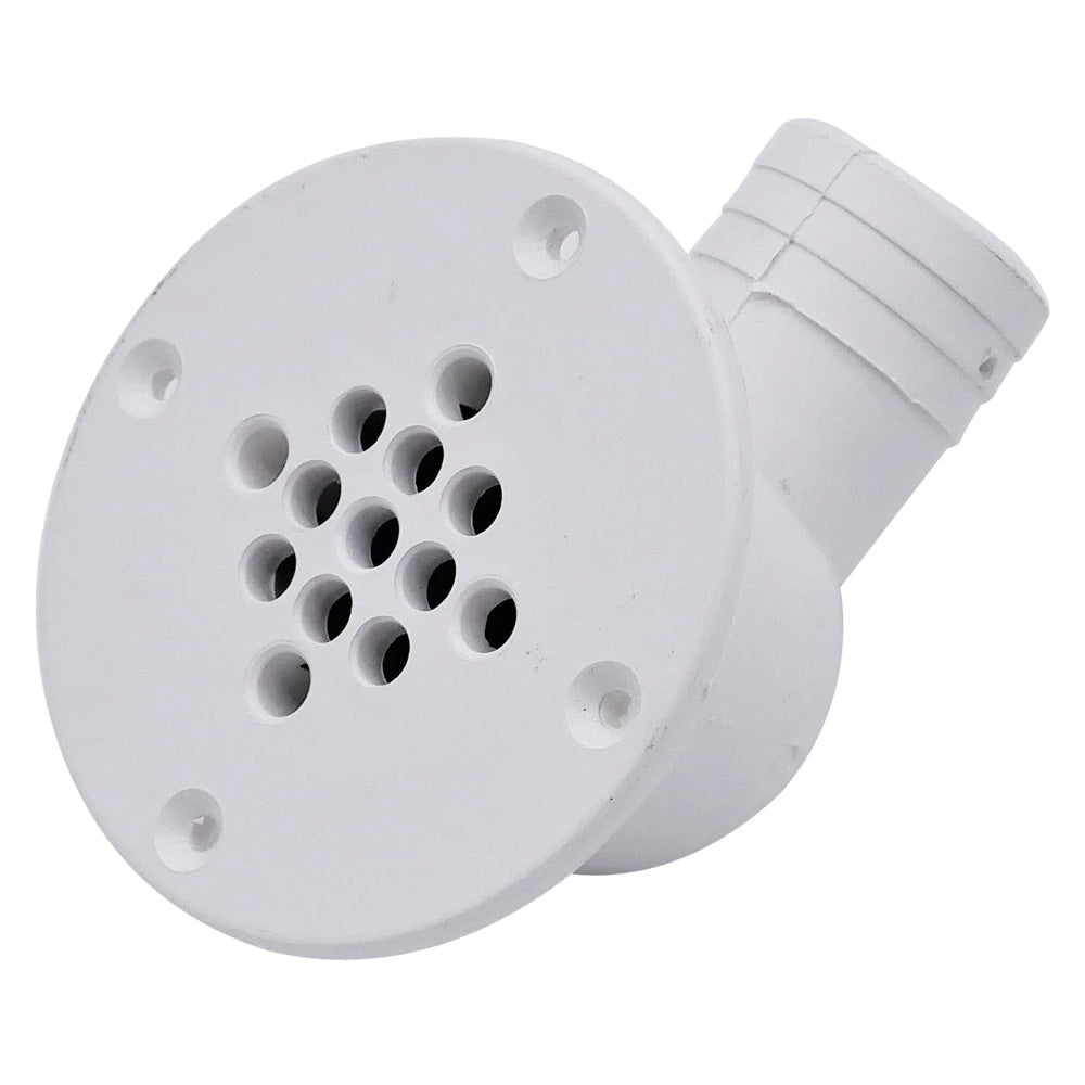 T-M Marine 90-Degree Cockpit Scupper Drain - White - Deckhand Marine Supply