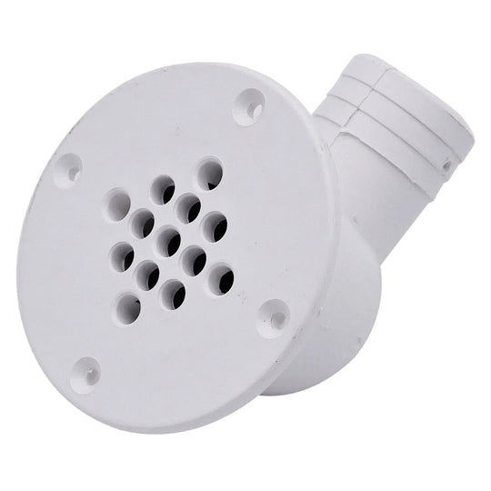 T-M Marine 90-Degree Cockpit Scupper Drain - White - Deckhand Marine Supply