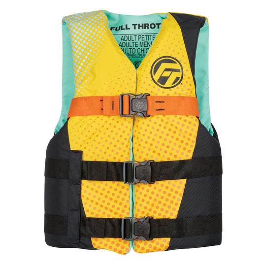 Full Throttle Teen Nylon Life Jacket - Yellow/Black - Deckhand Marine Supply