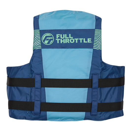 Full Throttle Nylon Life Jacket - Youth - Blue/Black - Deckhand Marine Supply