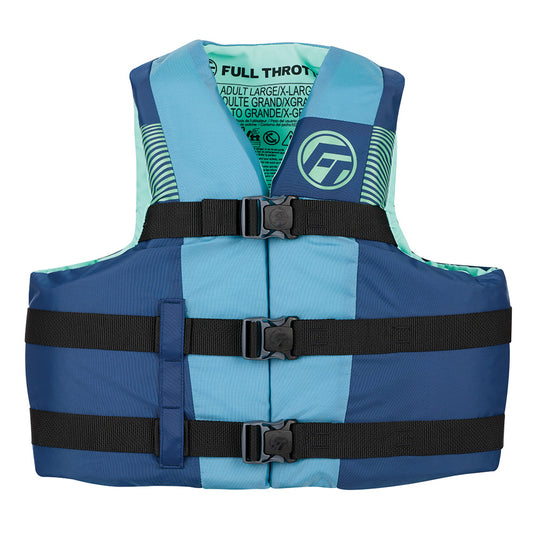 Full Throttle Nylon Life Jacket - Youth - Blue/Black - Deckhand Marine Supply