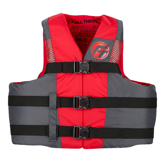 Full Throttle Adult Nylon Life Jacket - 2X/4X - Red/Black - Deckhand Marine Supply