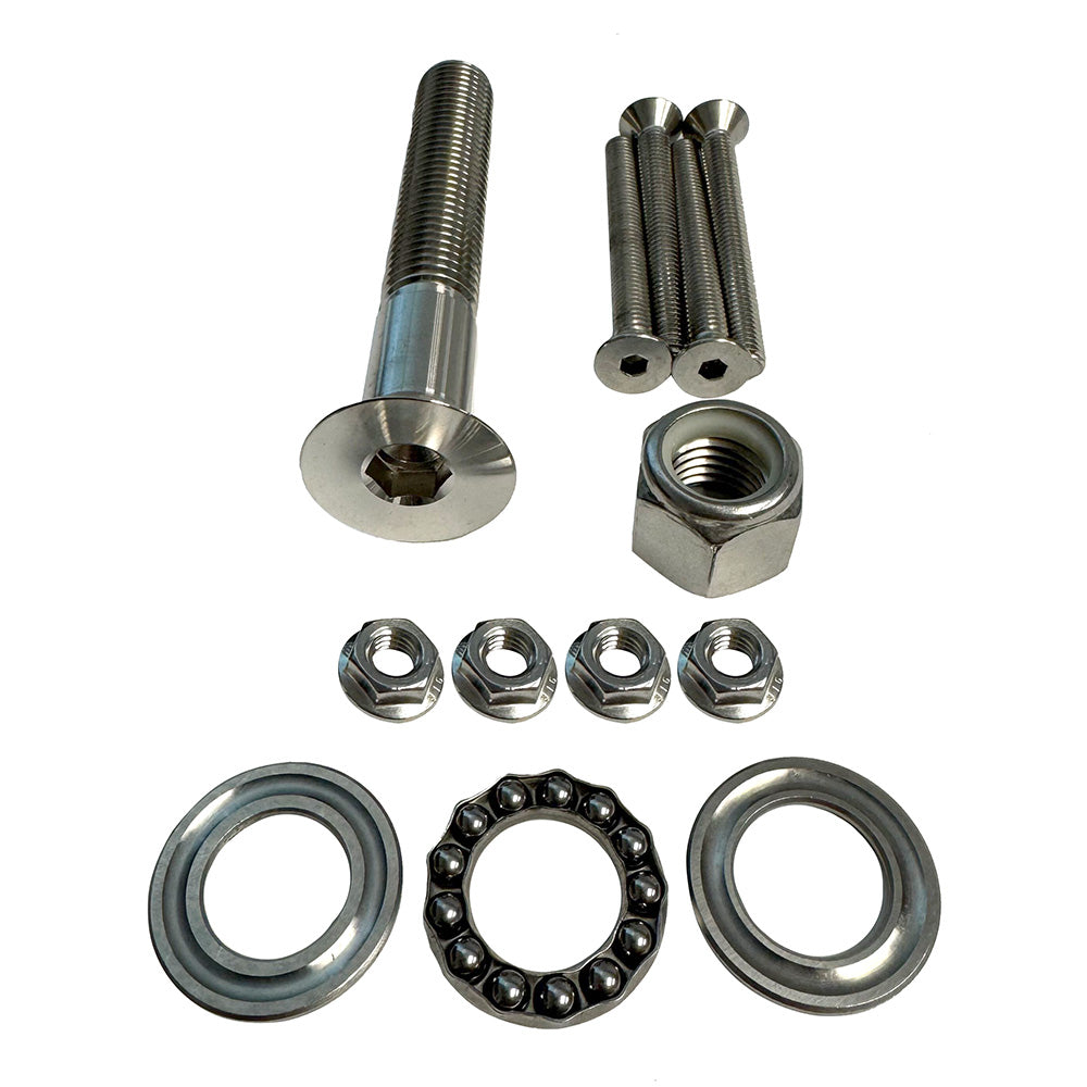 Sea Swivel Replacement Mount Hardware Kit w/5" Main Bolt, Nut, Bearing,  4-Bolt Package of Mounting Hardware - Deckhand Marine Supply