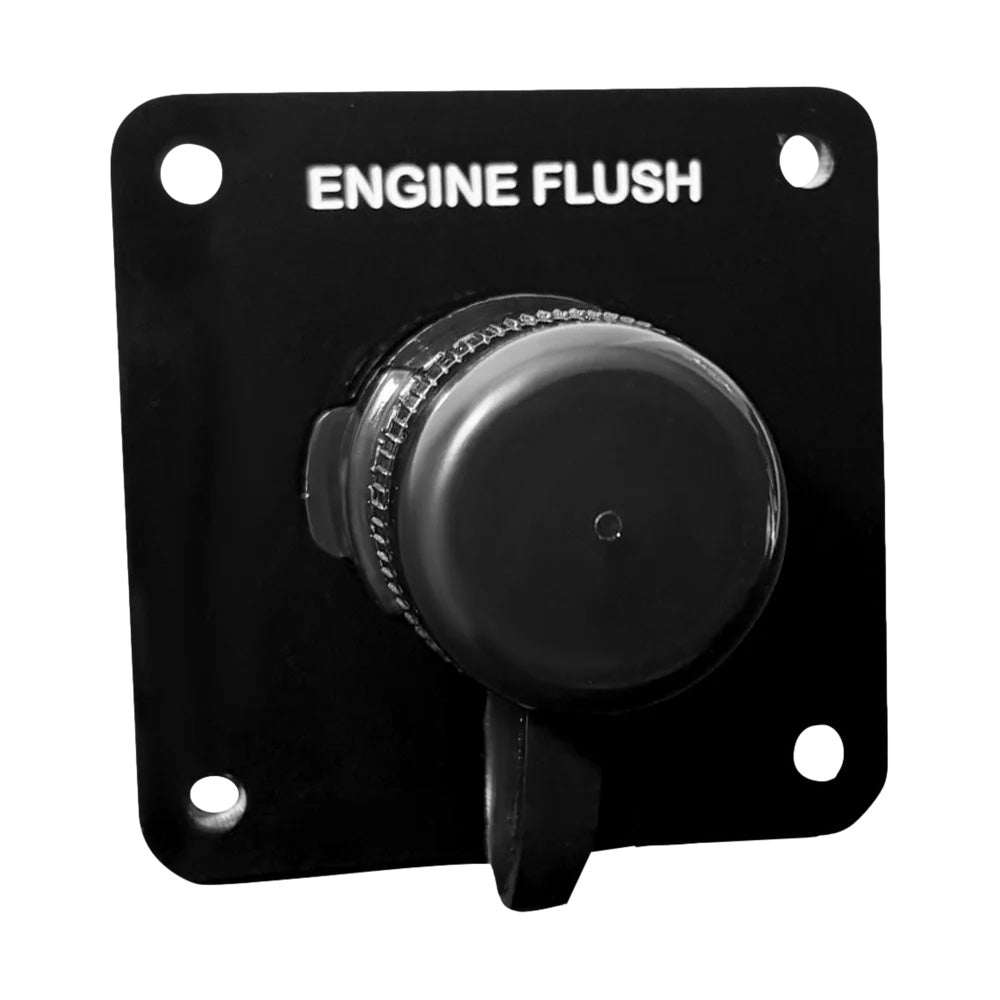 Flushmaster Vertical Single Outlet Flush Port Reroute - Black Acrylic - 1/2" Barb - Deckhand Marine Supply