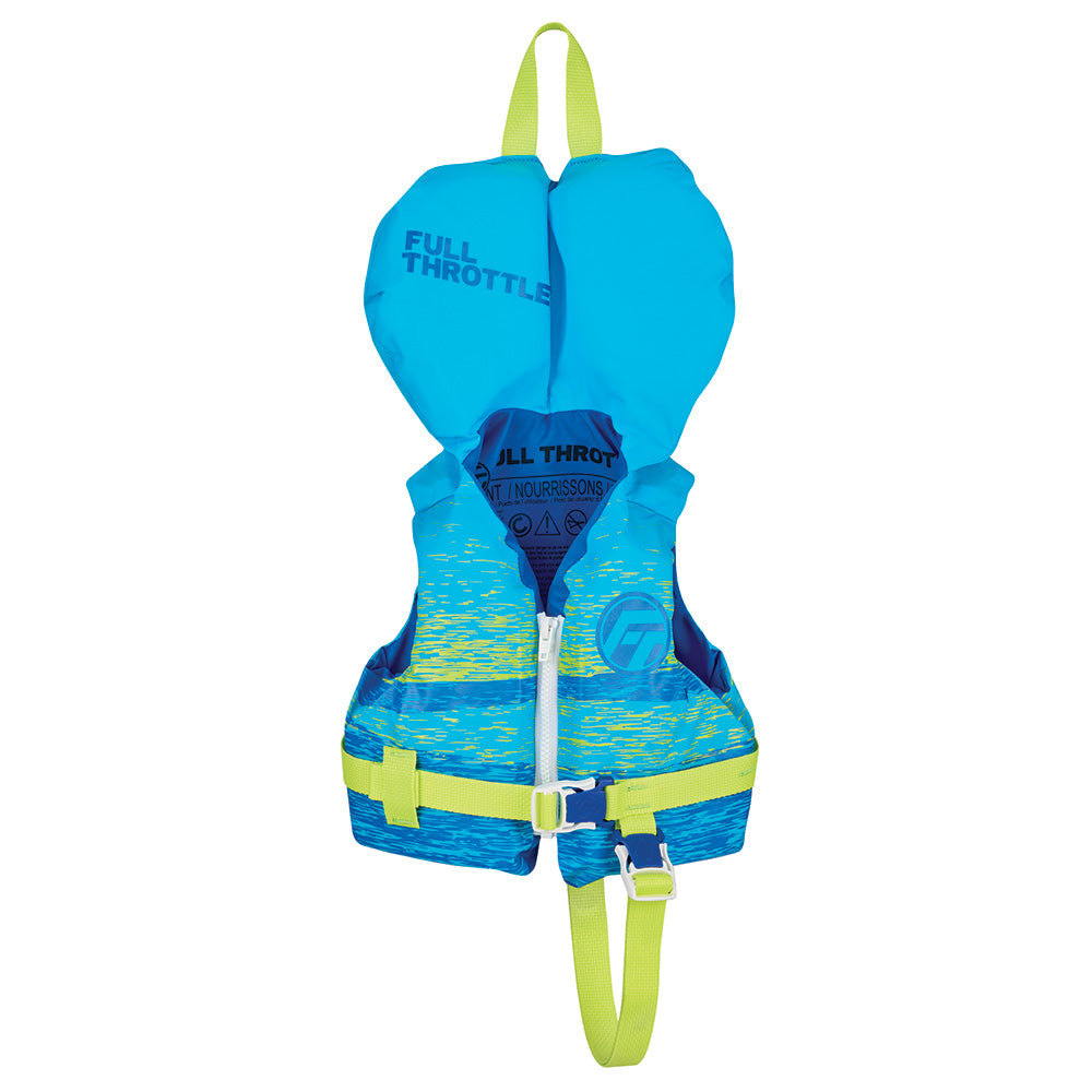 Full Throttle Infant Nylon Life Jacket - Aqua/Neon Green - Deckhand Marine Supply
