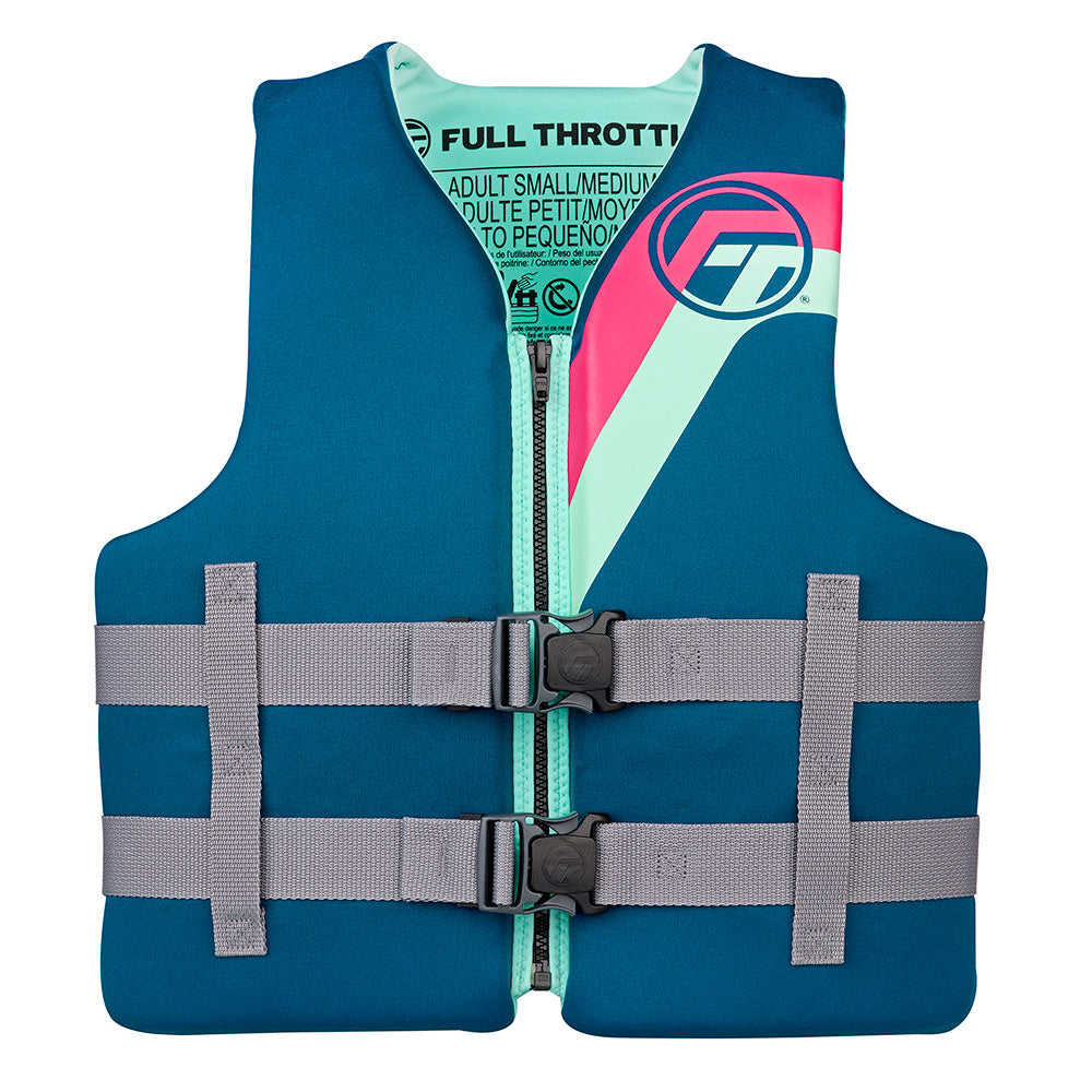 Full Throttle Adult Rapid-Dry Life Jacket - S/M - Aqua - Deckhand Marine Supply