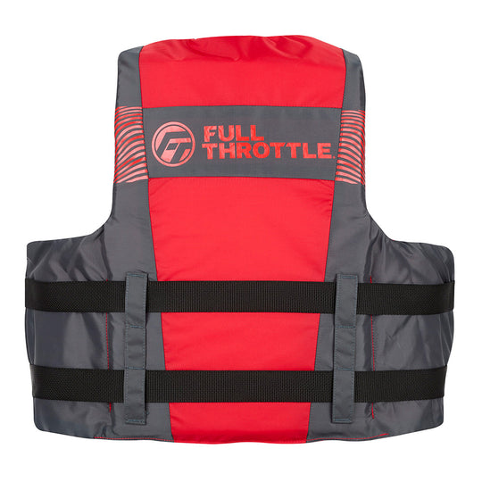 Full Throttle Adult Nylon Life Jacket - S/M - Black/Red - Deckhand Marine Supply