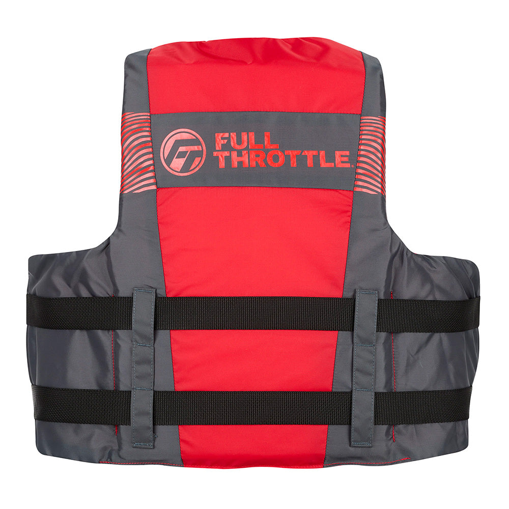 Full Throttle Adult Nylon Life Jacket - L/XL - Black/Red - Deckhand Marine Supply