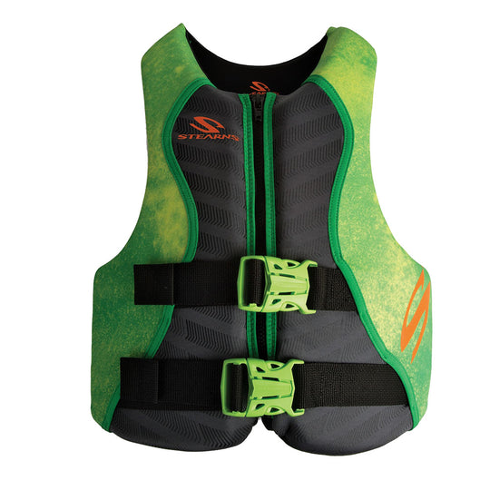Stearns Youth Hydroprene Life Vest - Type III - Green - 50-90lbs - Deckhand Marine Supply