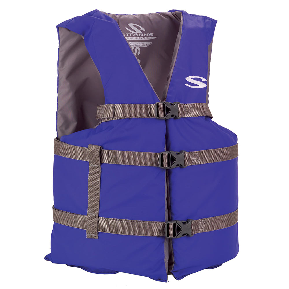 Stearns Adult Life Vest USCG Approved Type III PFD - Blue - Oversize Fit - Deckhand Marine Supply