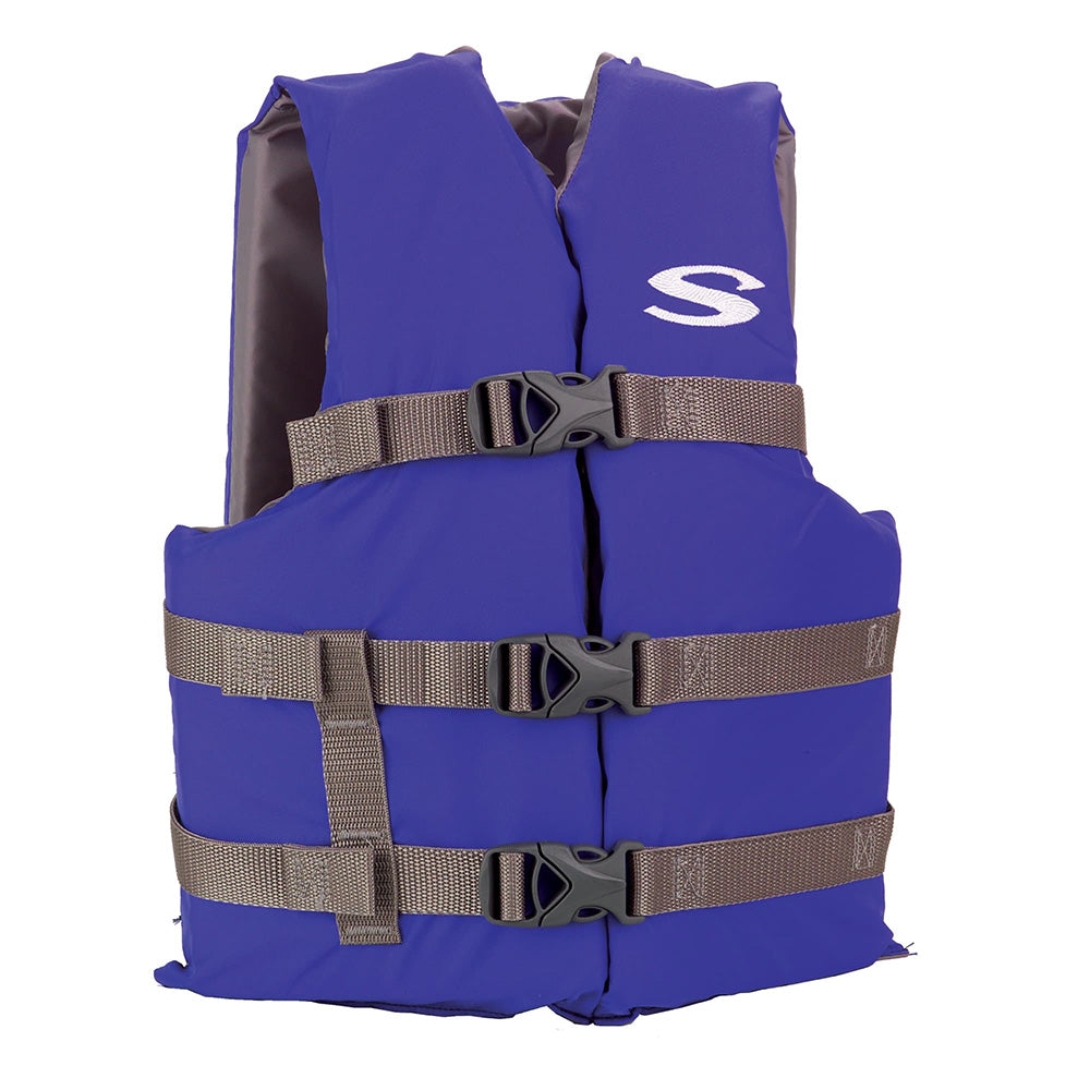 Stearns Adult Life Vest USCG Approved Type III PFD - Blue - Standard Fit - Deckhand Marine Supply