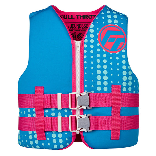 Full Throttle Youth Rapid-Dry Life Jacket - Aqua - Deckhand Marine Supply