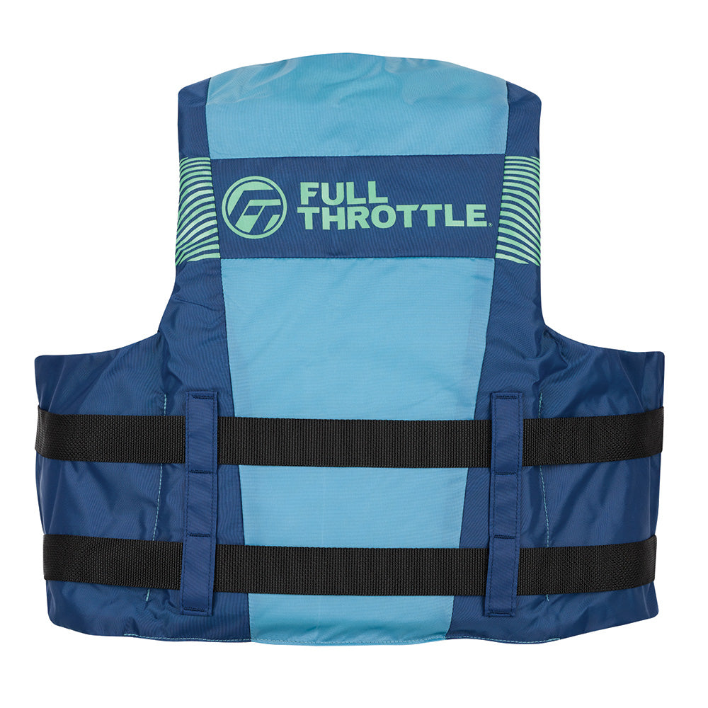 Full Throttle Adult Nylon Life Jacket - L/XL - Blue - Deckhand Marine Supply