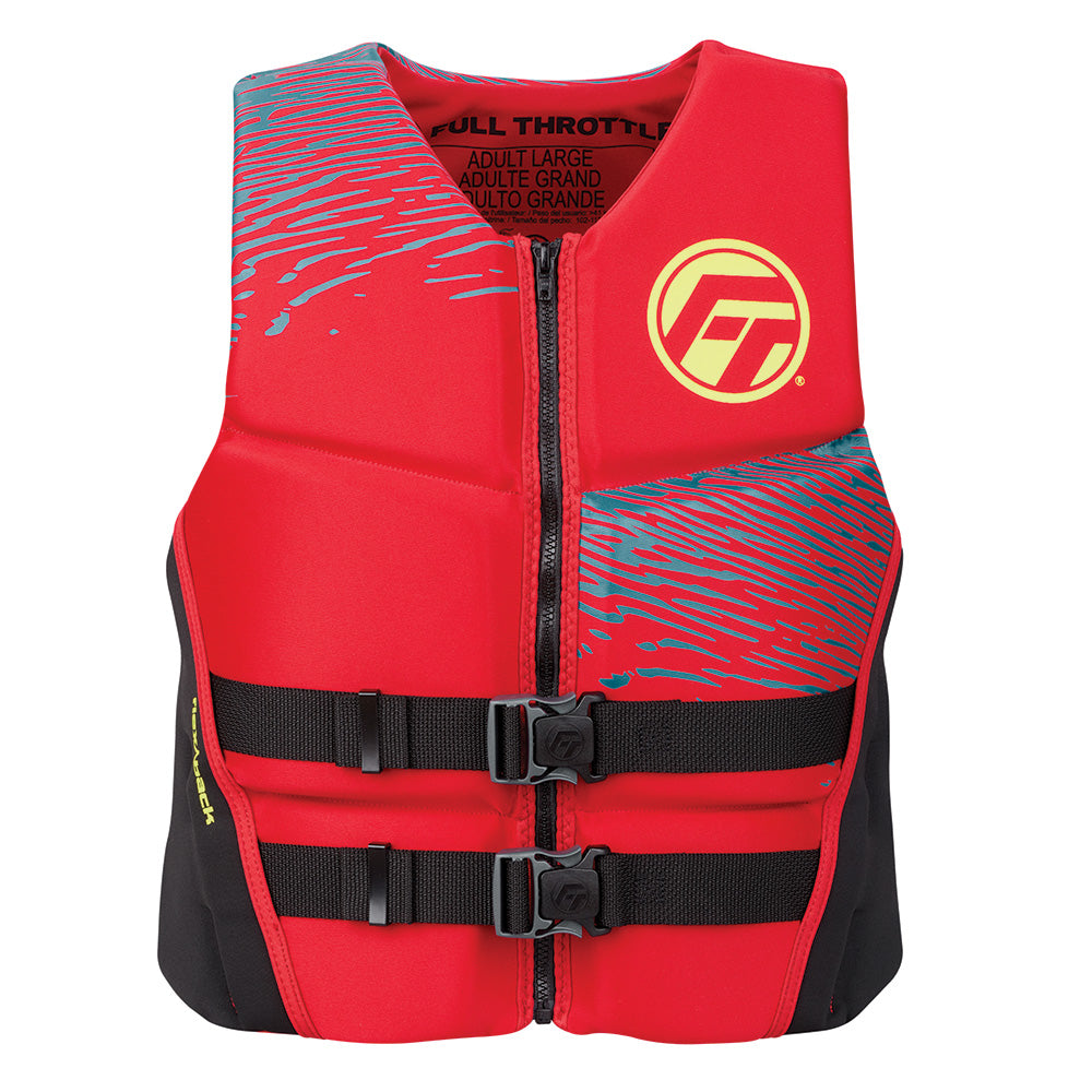 Full Throttle Men's Rapid-Dry Flex-Back Life Jacket - M - Red/Black - Deckhand Marine Supply