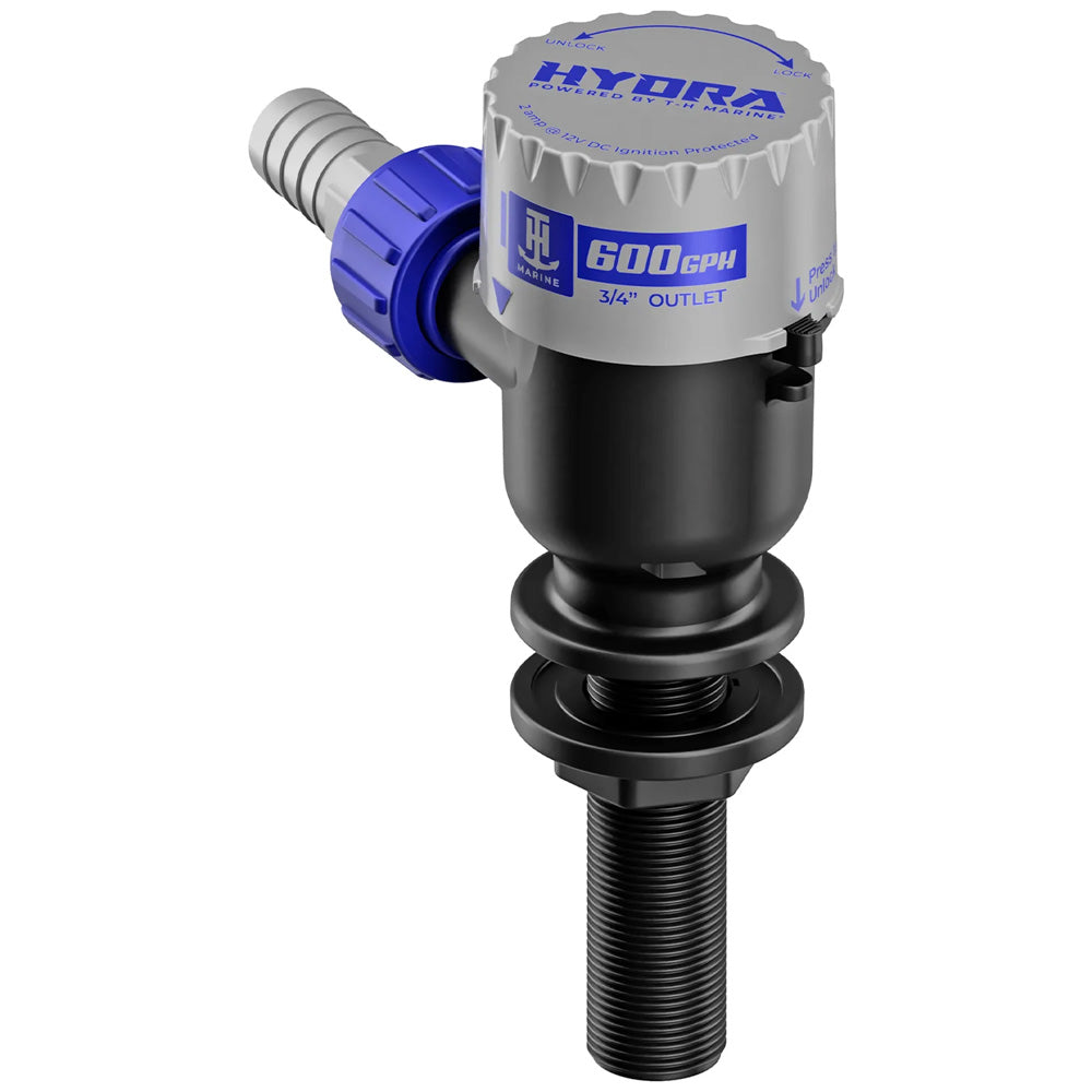 T-H Marine HYDRA Livewell Pump - 600 GPH - 12V - Long Nozzle - Deckhand Marine Supply