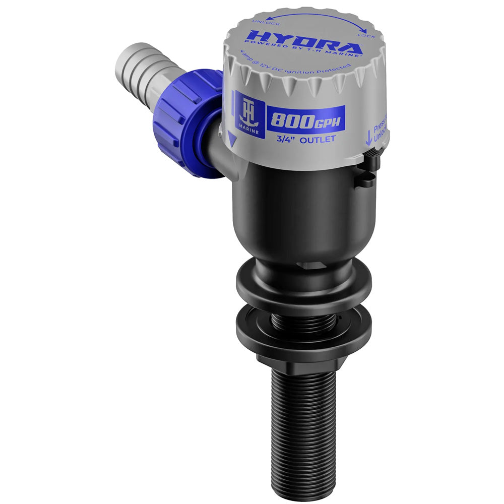 T-H Marine HYDRA Livewell Pump - 800 GPH - 12V - Long Nozzle - Deckhand Marine Supply