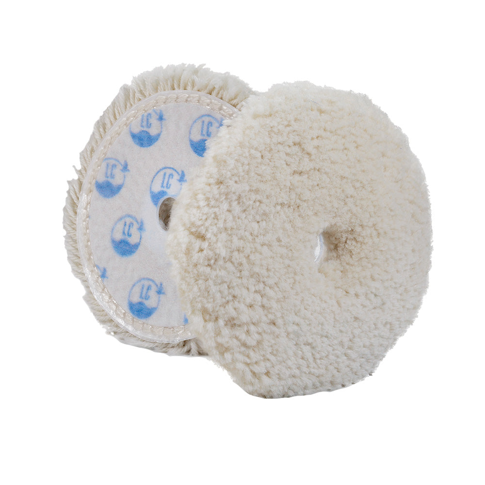 Lake Country Marine Wool Cutting Flat Pad - White - 6" x 1" - Deckhand Marine Supply