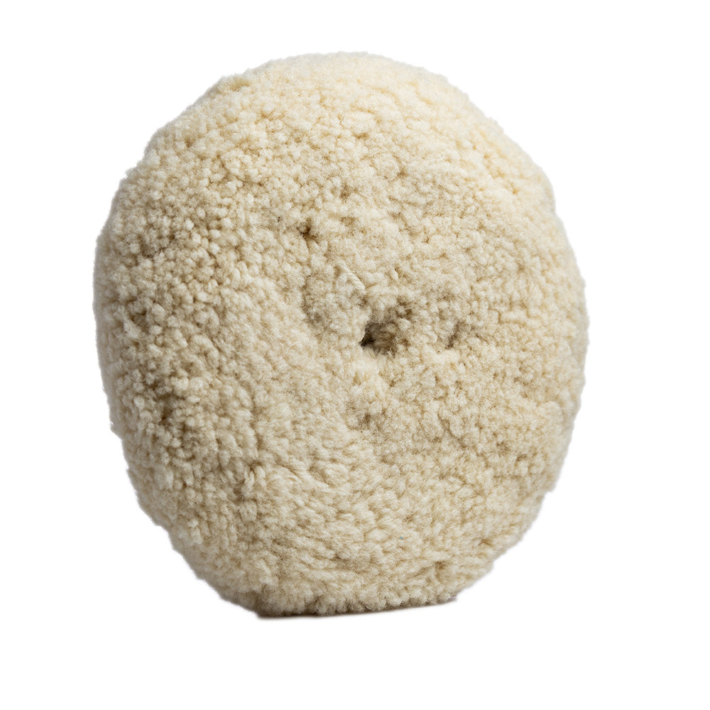 Lake Country White Twisted 100% Wool Pad 8" x 1.5" Quick Disconnect - Deckhand Marine Supply