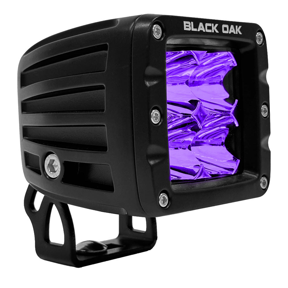 Black Oak 2" Ultraviolet LED Pod Light - Flood Optics - Pro Series 3.0 - 12W - Deckhand Marine Supply