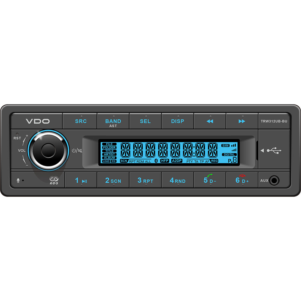 VDO 12V Radio w/FM RDS Tuner MP3/WMA/USB/Bluetooth - Blue Illumination - Deckhand Marine Supply