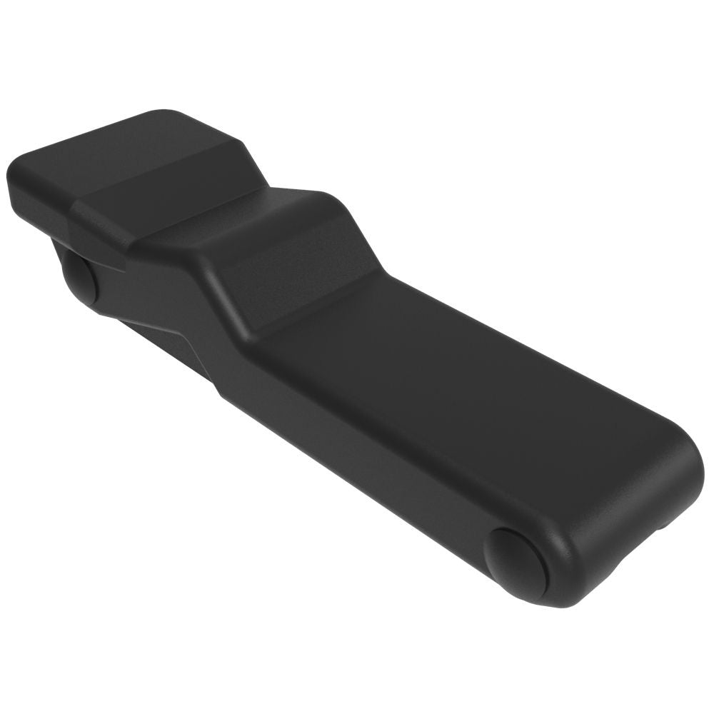 Southco Flexible Over-Center Draw Latch, Large Size, Stainless Steel Concealed Keeper, Black Latch Body - Deckhand Marine Supply