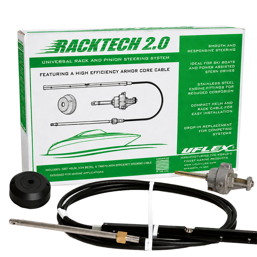 Uflex Racktech - 2.0 High Efficiency Rack  Pinion System Kit - 15' Cable