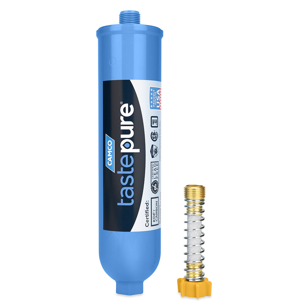 Camco Tastepure XL RV/Marine Inline Water Filter w/Flexible Hose Protector