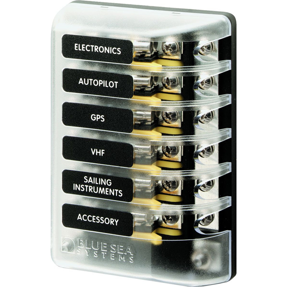 Blue Sea 5015 ST Glass Fuse Block w/Negative Bus - Deckhand Marine Supply