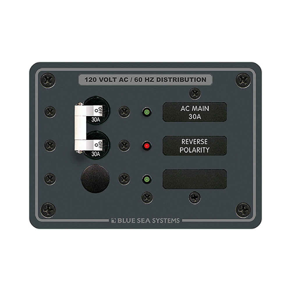 Blue Sea 8029 AC Main +1 Position Breaker Panel - White Switches - Deckhand Marine Supply
