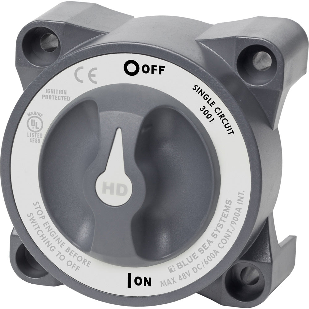 Blue Sea 3001 HD-Series Battery Switch Single Circuit ON/OFF w/AFD - Deckhand Marine Supply