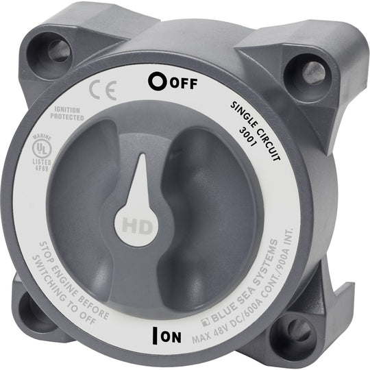 Blue Sea 3001 HD-Series Battery Switch Single Circuit ON/OFF w/AFD - Deckhand Marine Supply