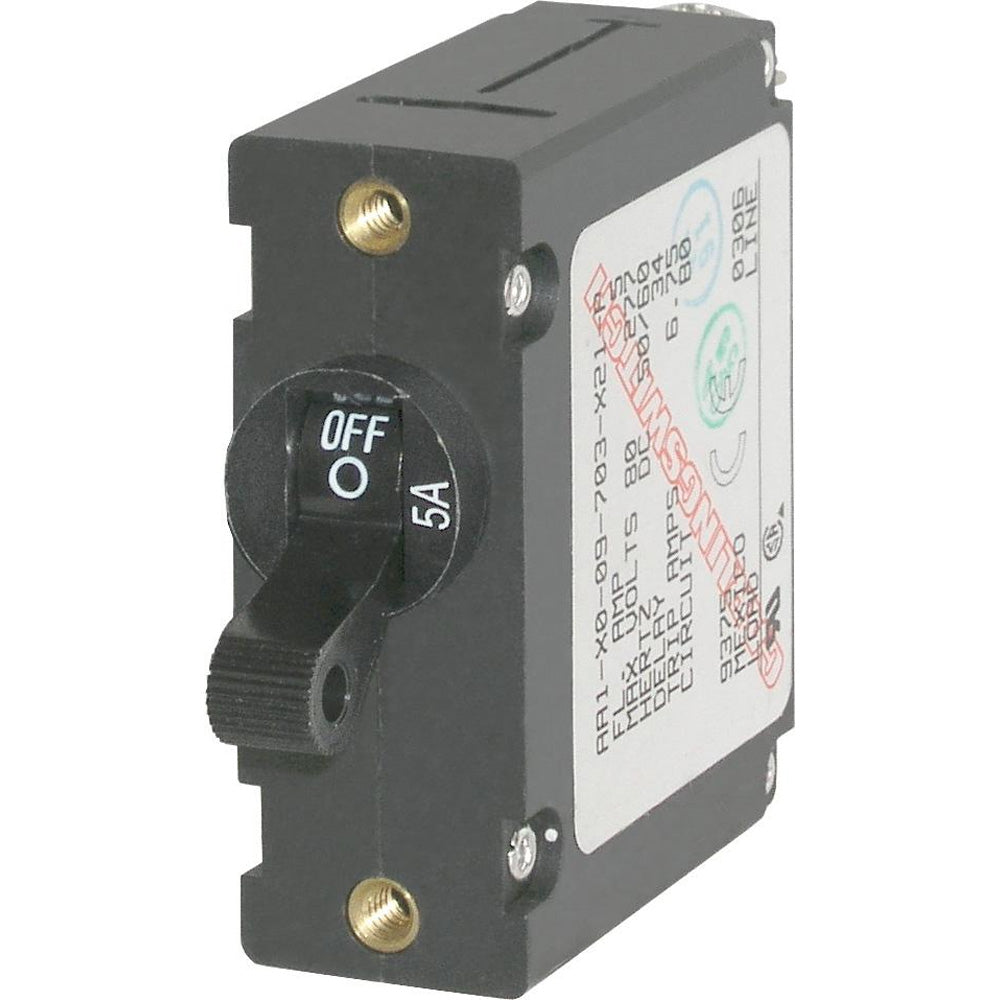 Blue Sea 7200 AC / DC Single Pole Magnetic World Circuit Breaker  -  5 Amp - Deckhand Marine Supply