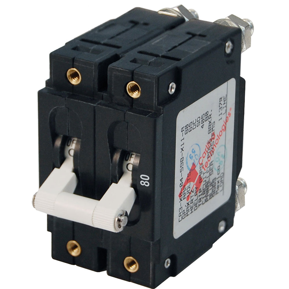 Blue Sea 7256 C-Series Double Pole Circuit Breaker - 80A - Deckhand Marine Supply