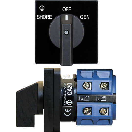 Blue Sea 9009 Switch, AC 120VAC 32A OFF +2 Position - Deckhand Marine Supply