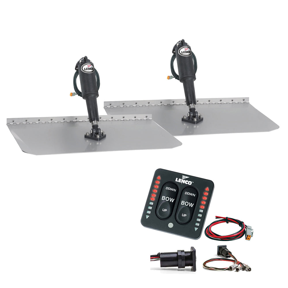 Lenco 12" x 18" Standard Trim Tab Kit w/LED Indicator Switch Kit 12V - Deckhand Marine Supply