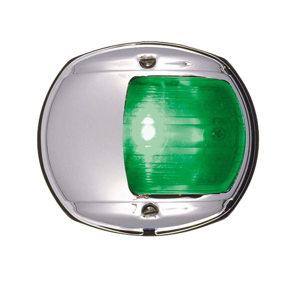 Perko LED Side Light - Green - 12V - Chrome Plated Housing - Deckhand Marine Supply