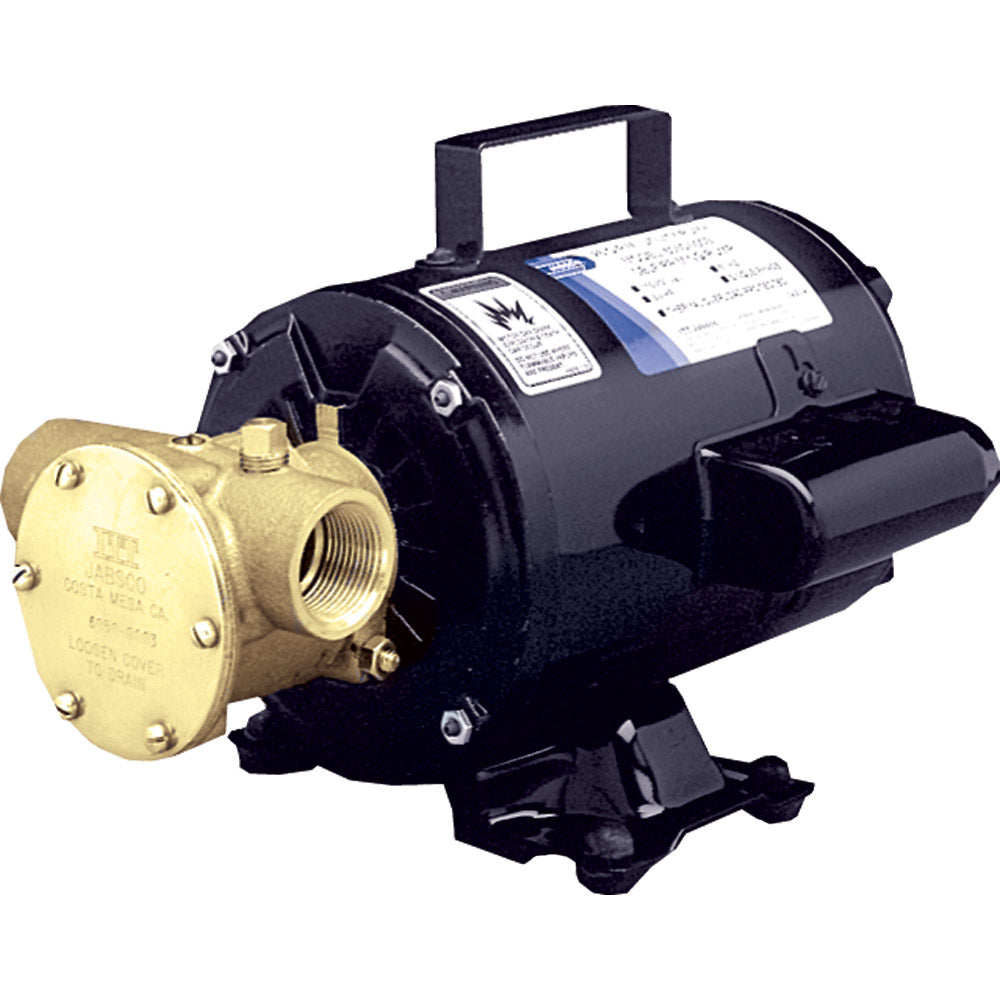 Jabsco Utility Pump w/Open Drip Proof Motor - 115V - Deckhand Marine Supply